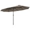 15 Feet Double-Sided Large Coverage Patio Umbrella Shade Canopy with Hand-Crank and Steel Frame